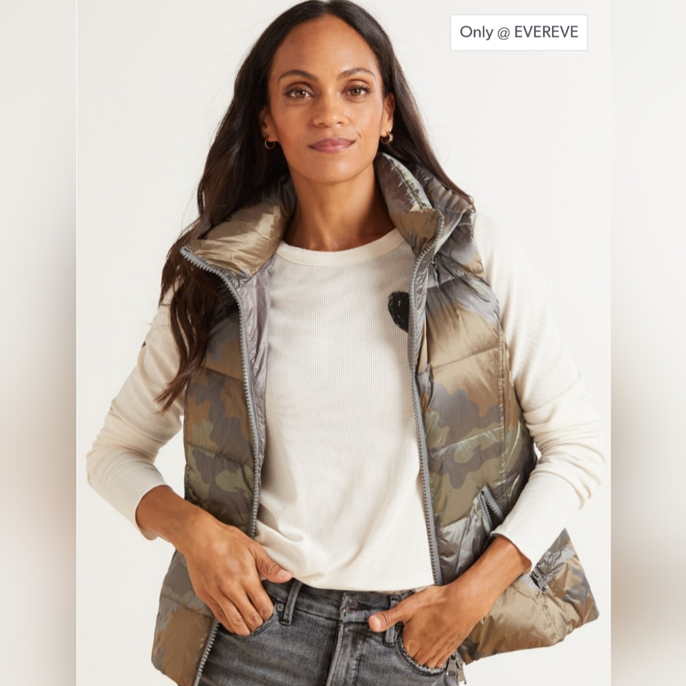 EVEREVE Malone Camo Vest Women Size XS GrayTan